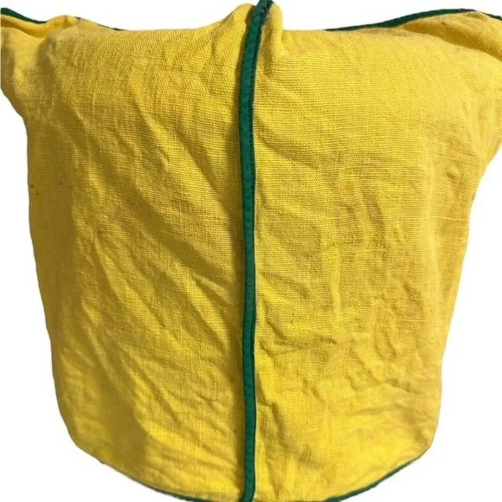 VTG Mixer Cover Yellow Green Handmade Cloth Cover. Mixer Hand Stitched in Red